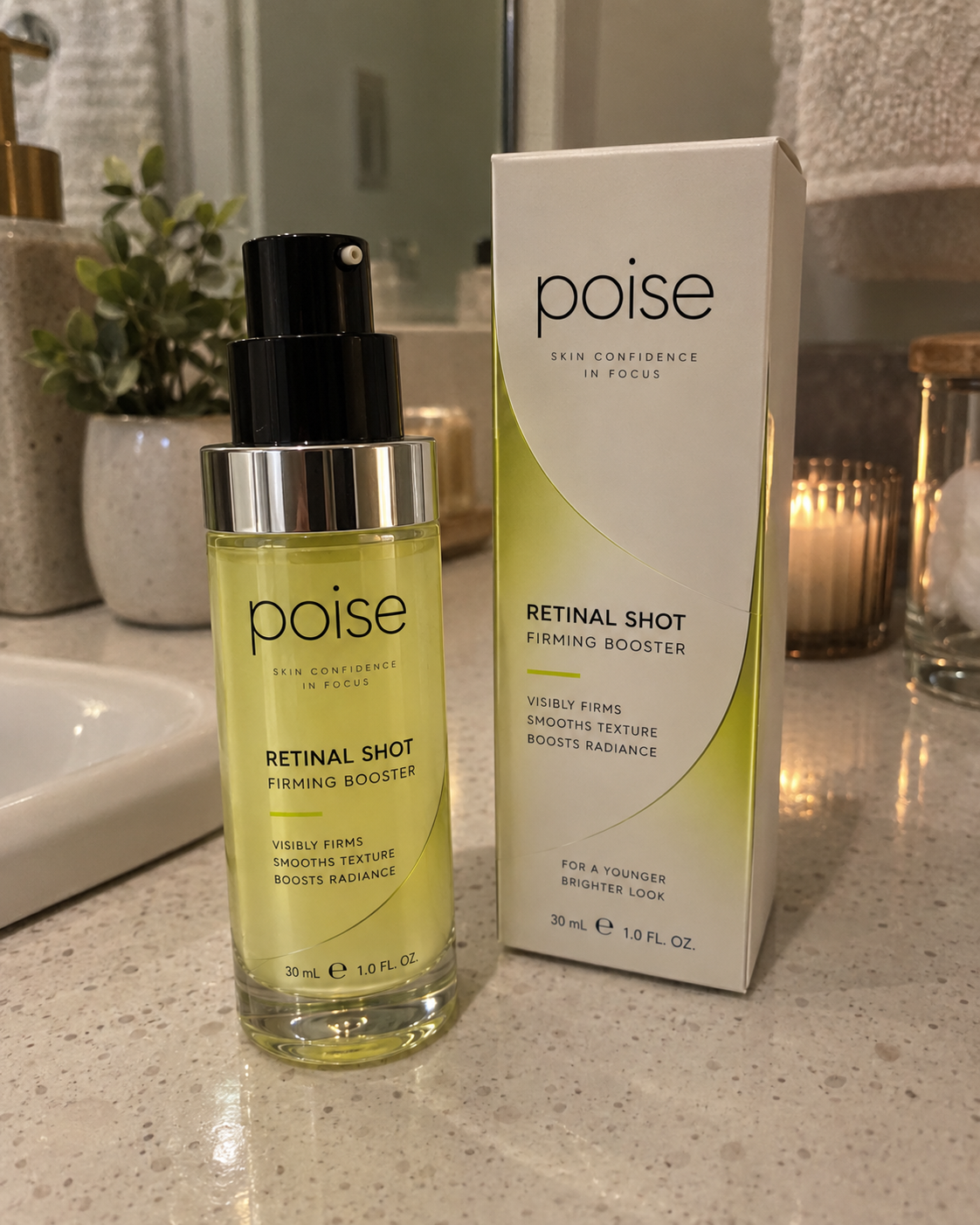 Hannah holding Poise Retinal Shot Firming Booster
